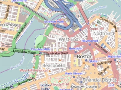 Large scale map of Boston